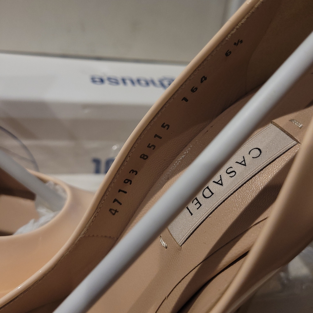 Casadei Nude Heels with Gold Accents - Picture 5 of 5